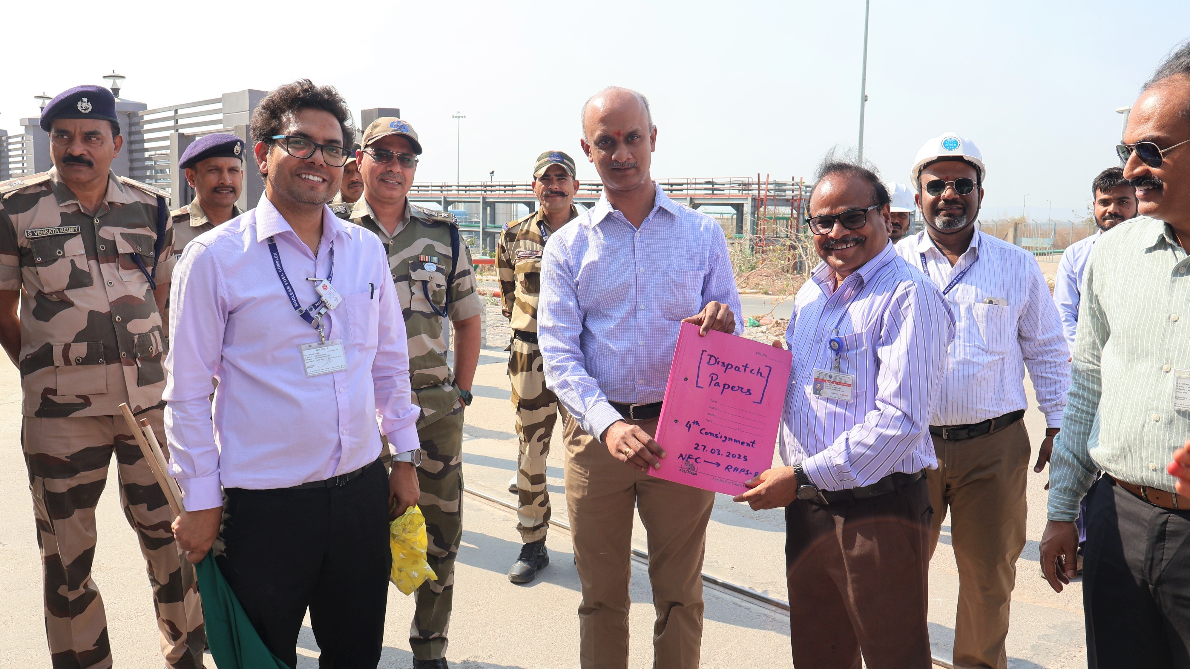 Handing over of Shipping release papers of fuel bundles manufactured at NFC-Kota.