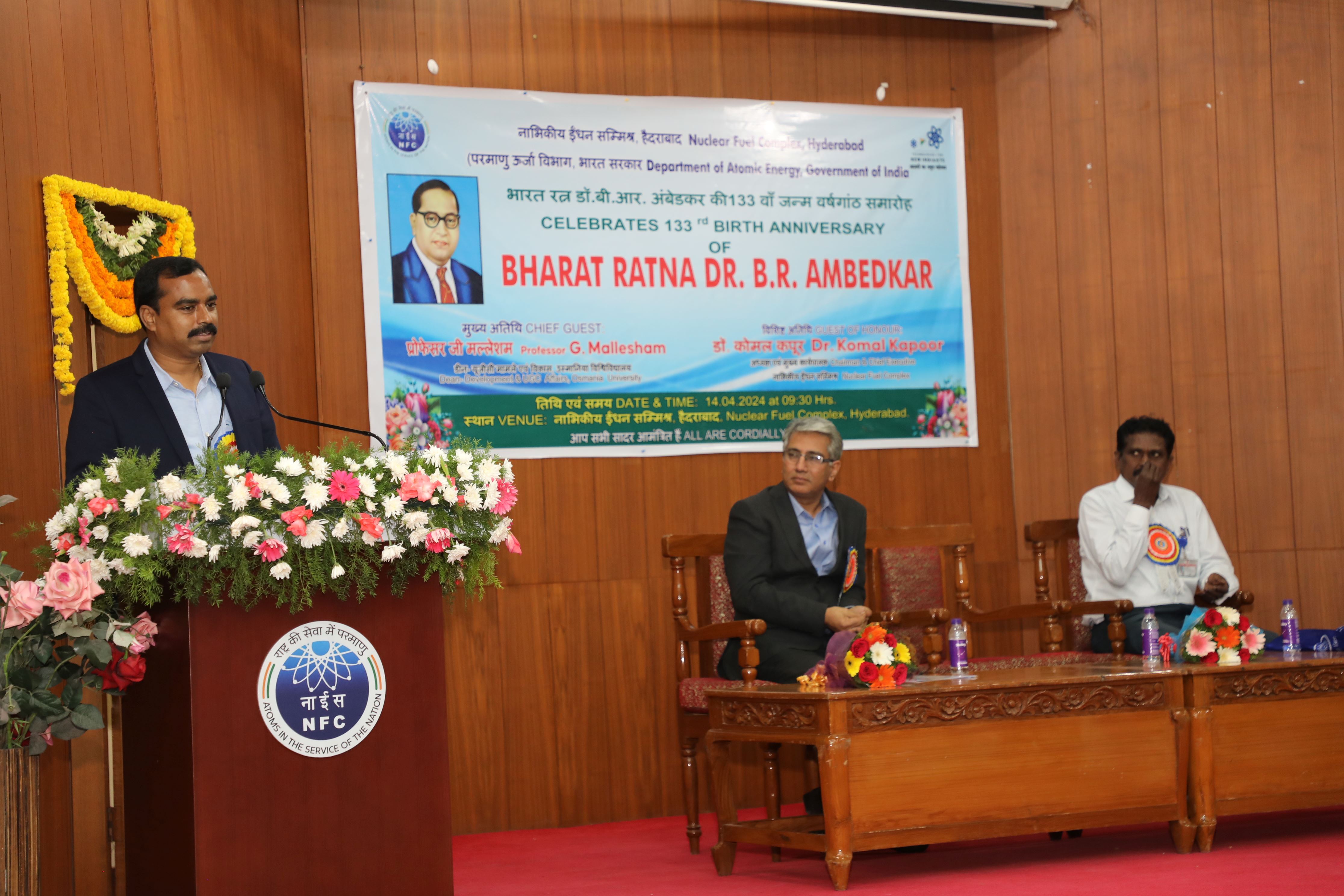 Professor Dr. G. Mallesham, Dean, Development & UGC affairs, Osmania University addressing the gathering. 