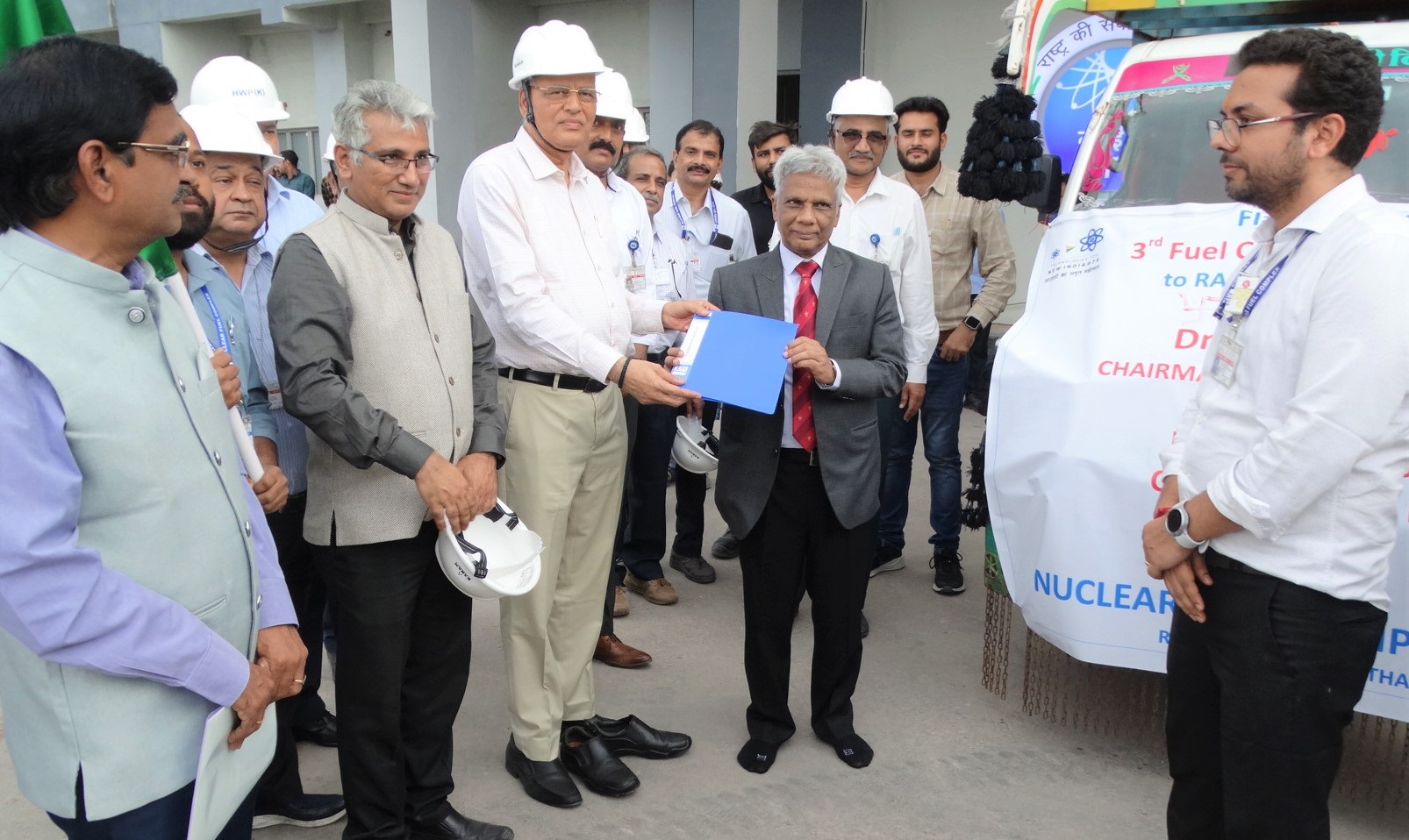 Handing over of Shipping release papers for the 3rd consignment of fuel bundles manufactured at NFC-Kota.