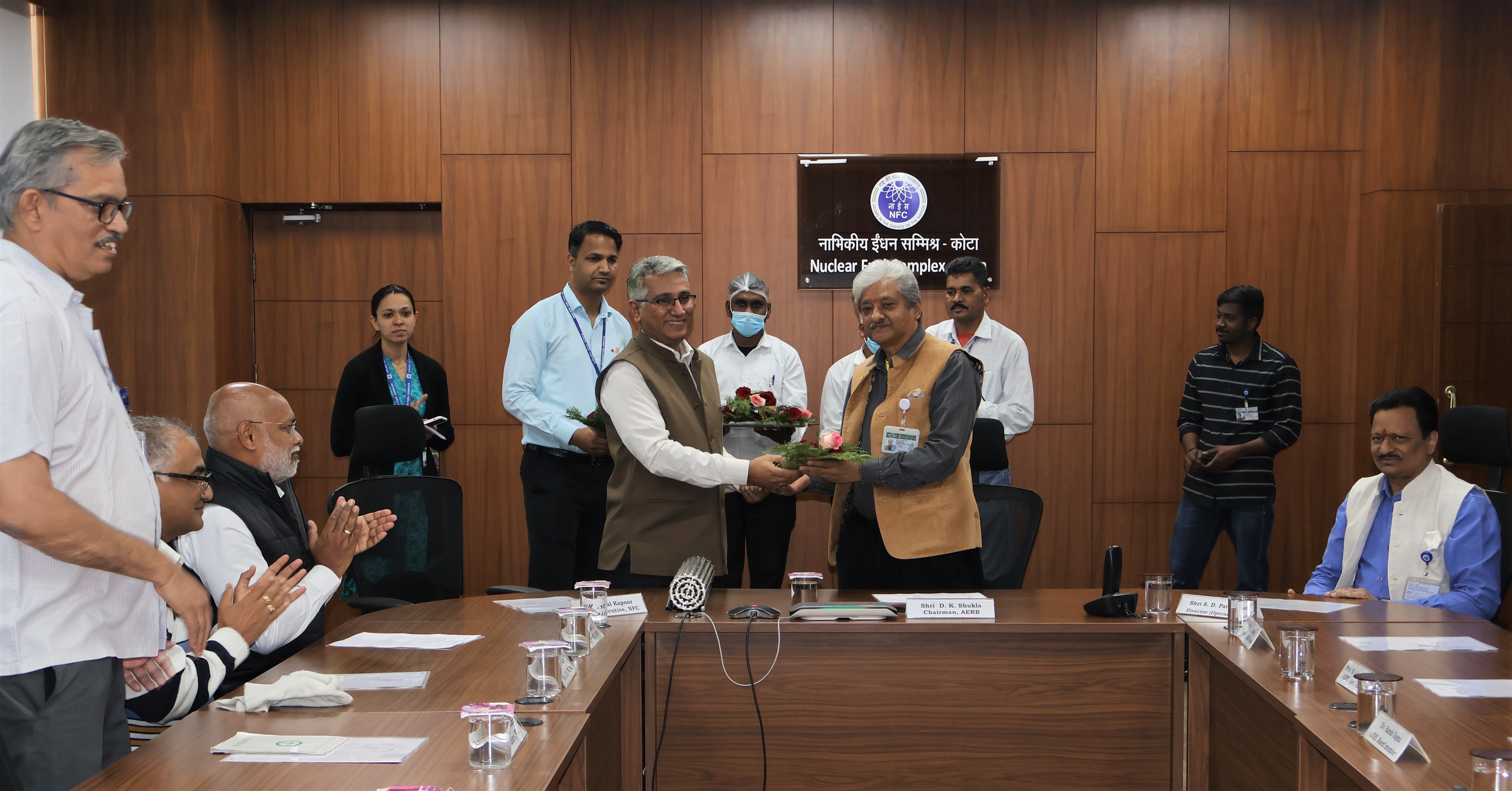 CE, NFC welcoming Shri D.K. Shukla at NFC-Kota.