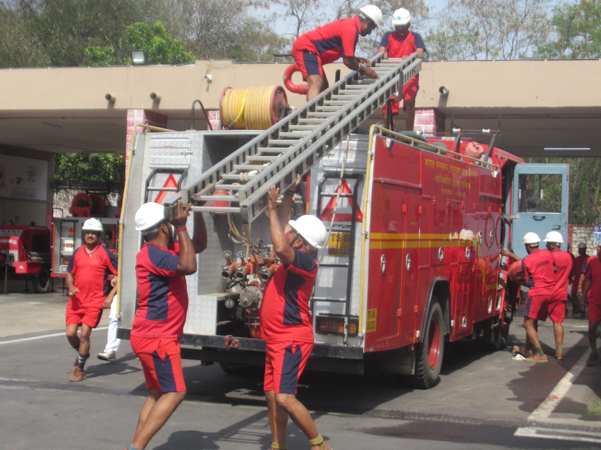 Drill competition among the Fire Service staff.