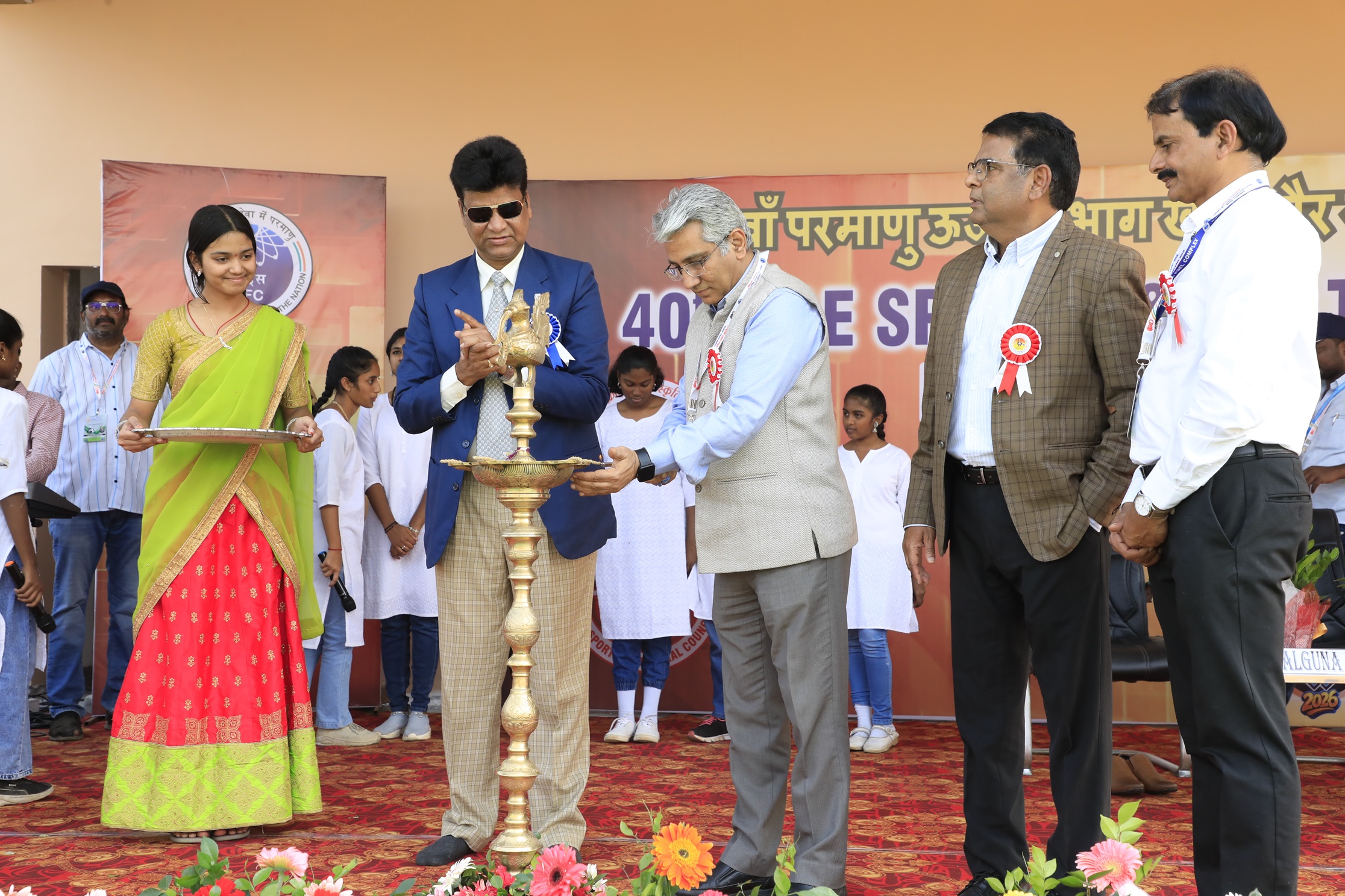 Lightning the lamp  during Inauguration of 40th  DAE Sports & Cultural Meet – Football tournament.