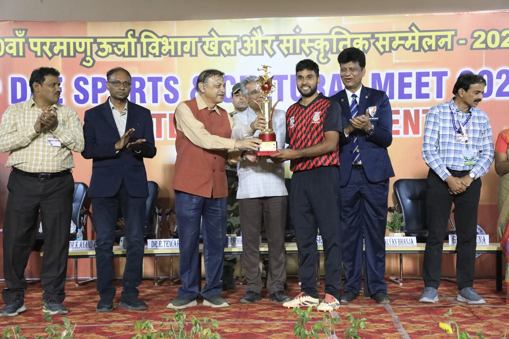 Player of the tournament Award presentation - 40th  DAE Sports & Cultural Meet – Football tournament.