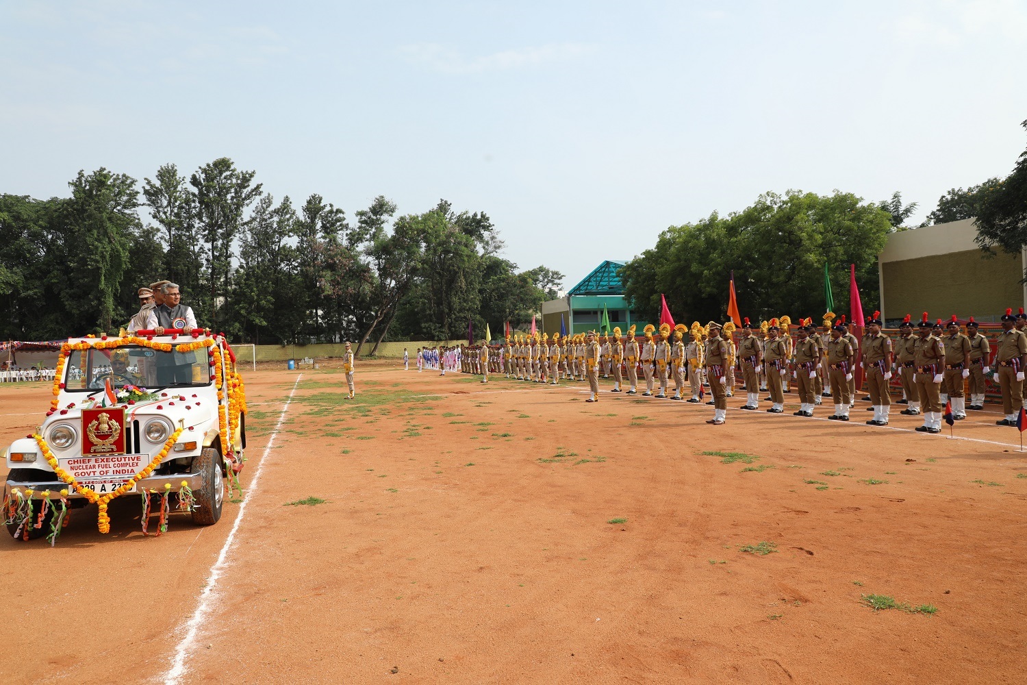 Inspection of parade by Dr. Komal Kapoor, Chairman & CE, NFC at NFC-Hyderabad. 