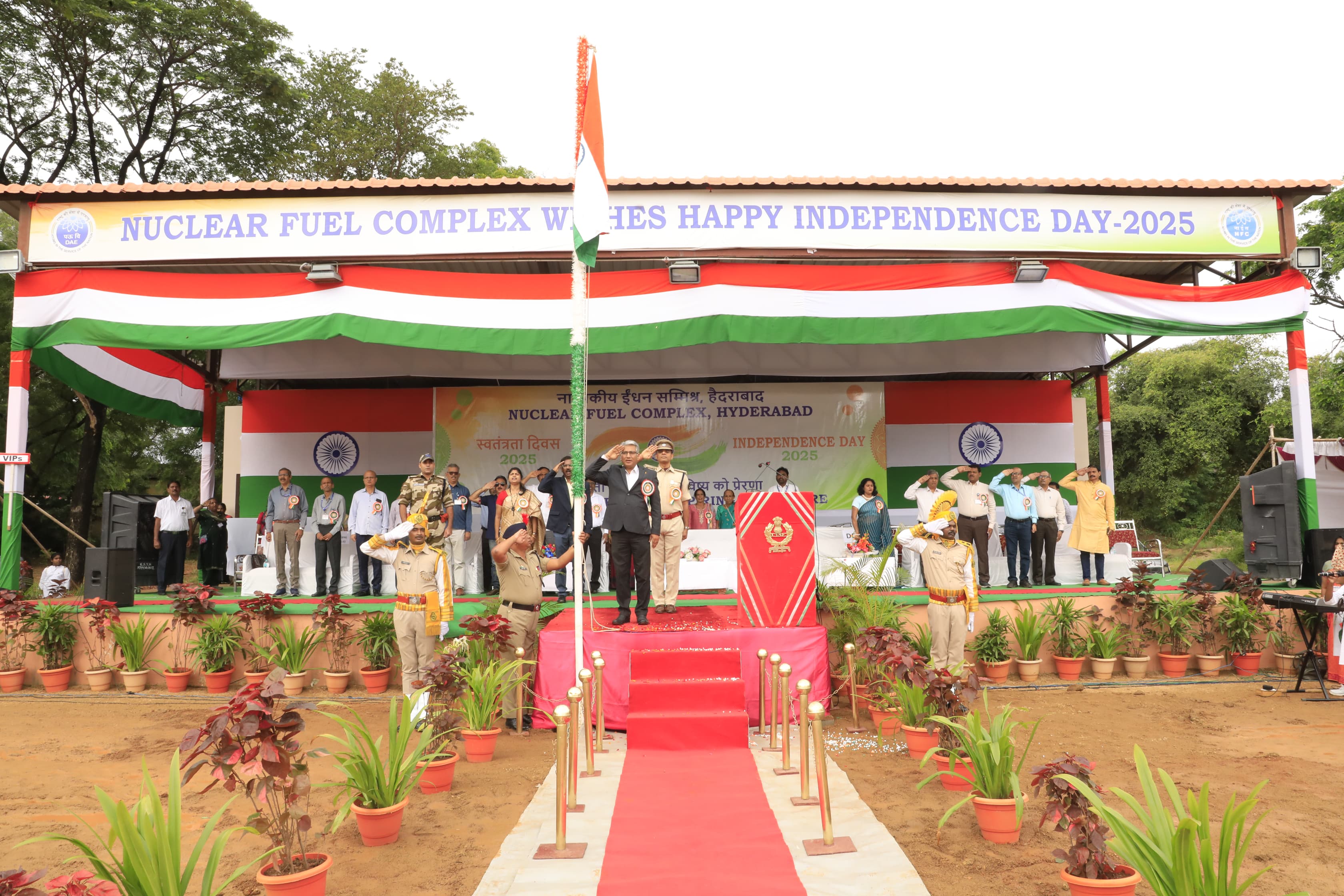 Flag hoisting by Dr. Komal Kapoor, Chairman & Chief Executive, NFC.