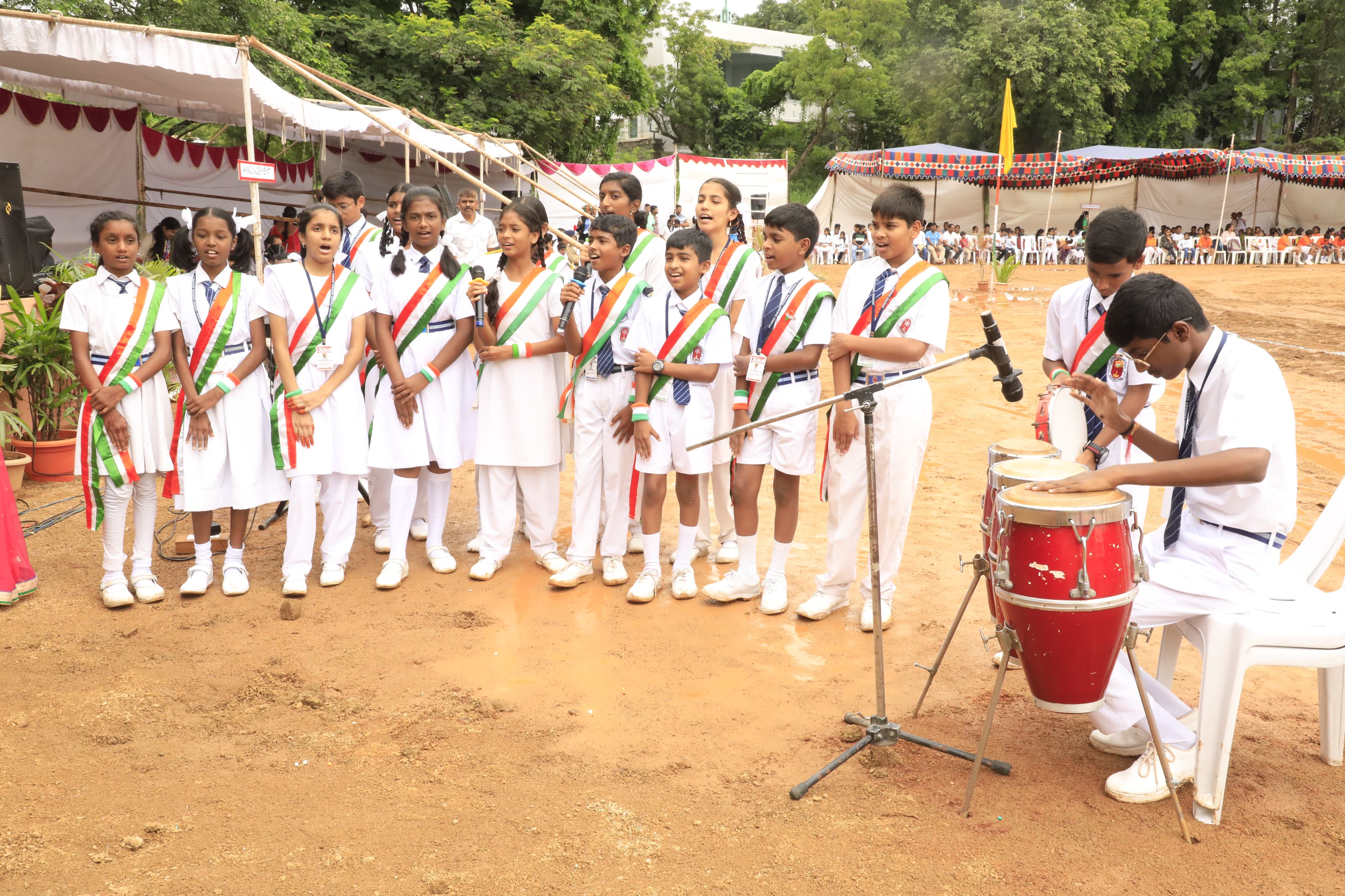 Group Singing by Atomic Energy Central School students during Independence Day 2025.
