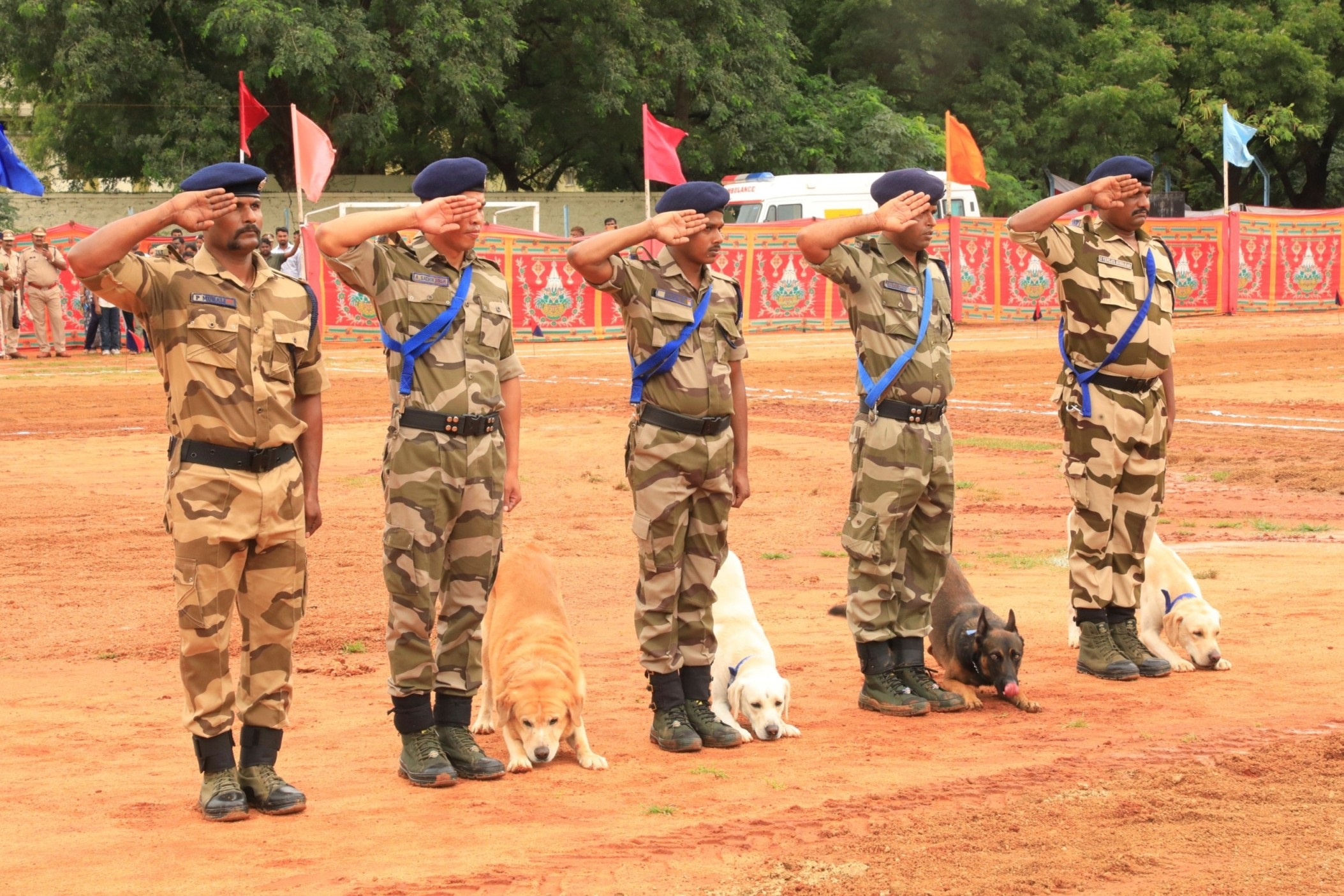 Demonstration of the dog squad during Independence Day 2025.
