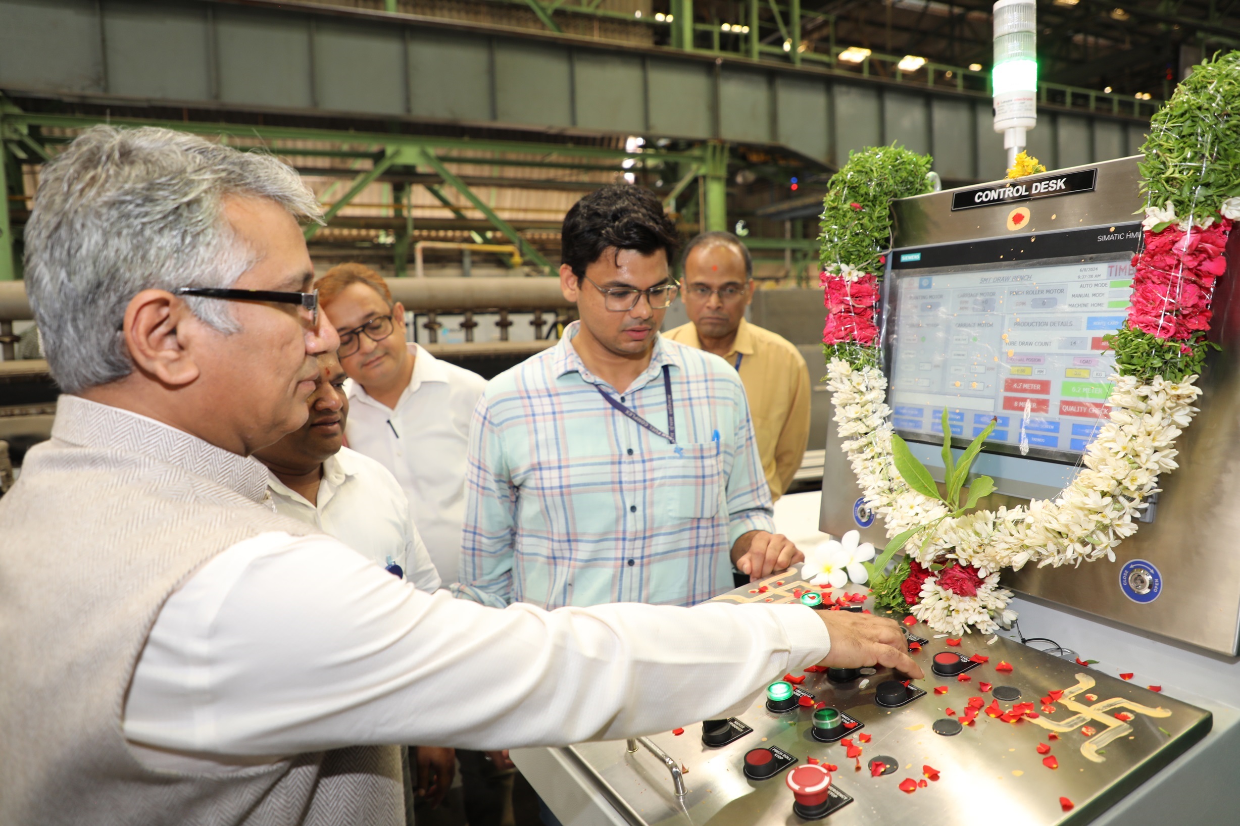 Inauguration of Tube drawing Machine. 