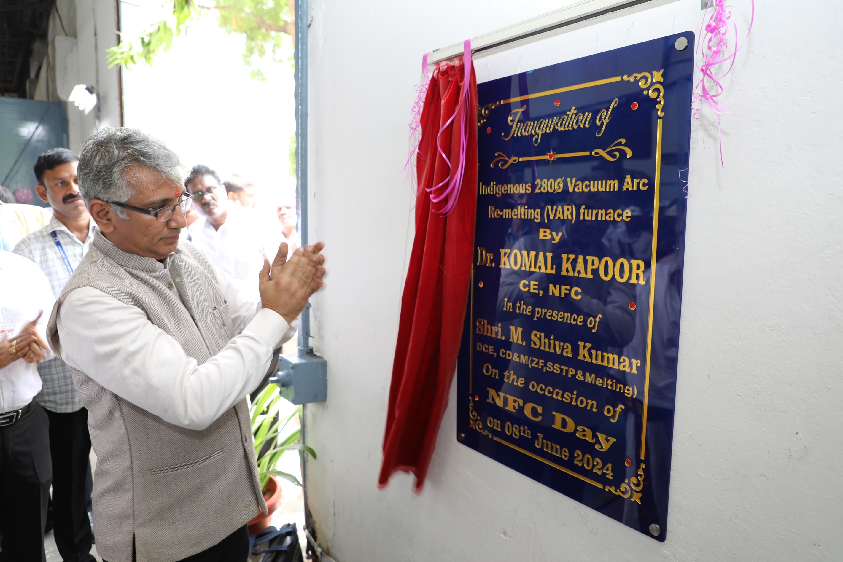 Inauguration of Indigenous Vacuum Arc Re-melting Furnace. 