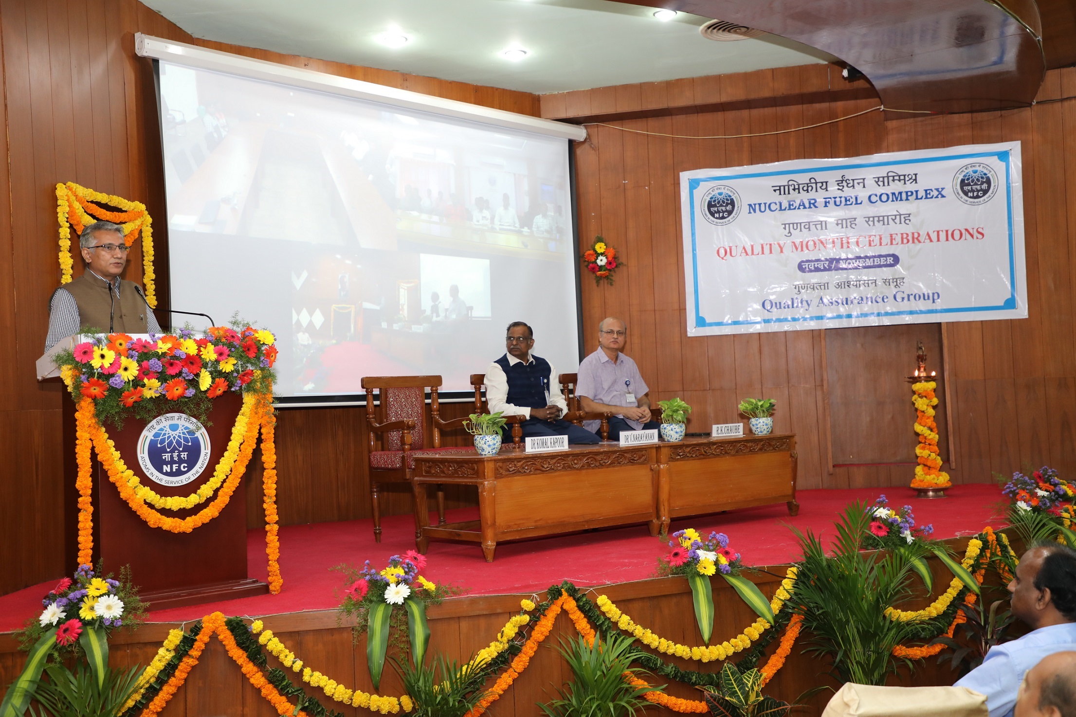 Dr. Komal Kapoor, Chairman & Chief Executive, NFC addressing the gathering on the occasion of Quality month celebrations 2024.