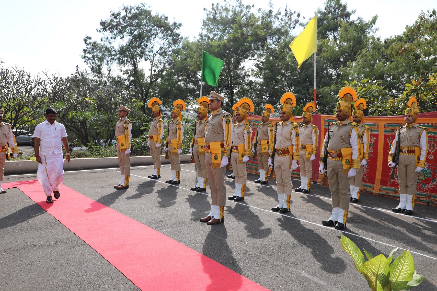 Guard of honour by Central Industrial Security Force.