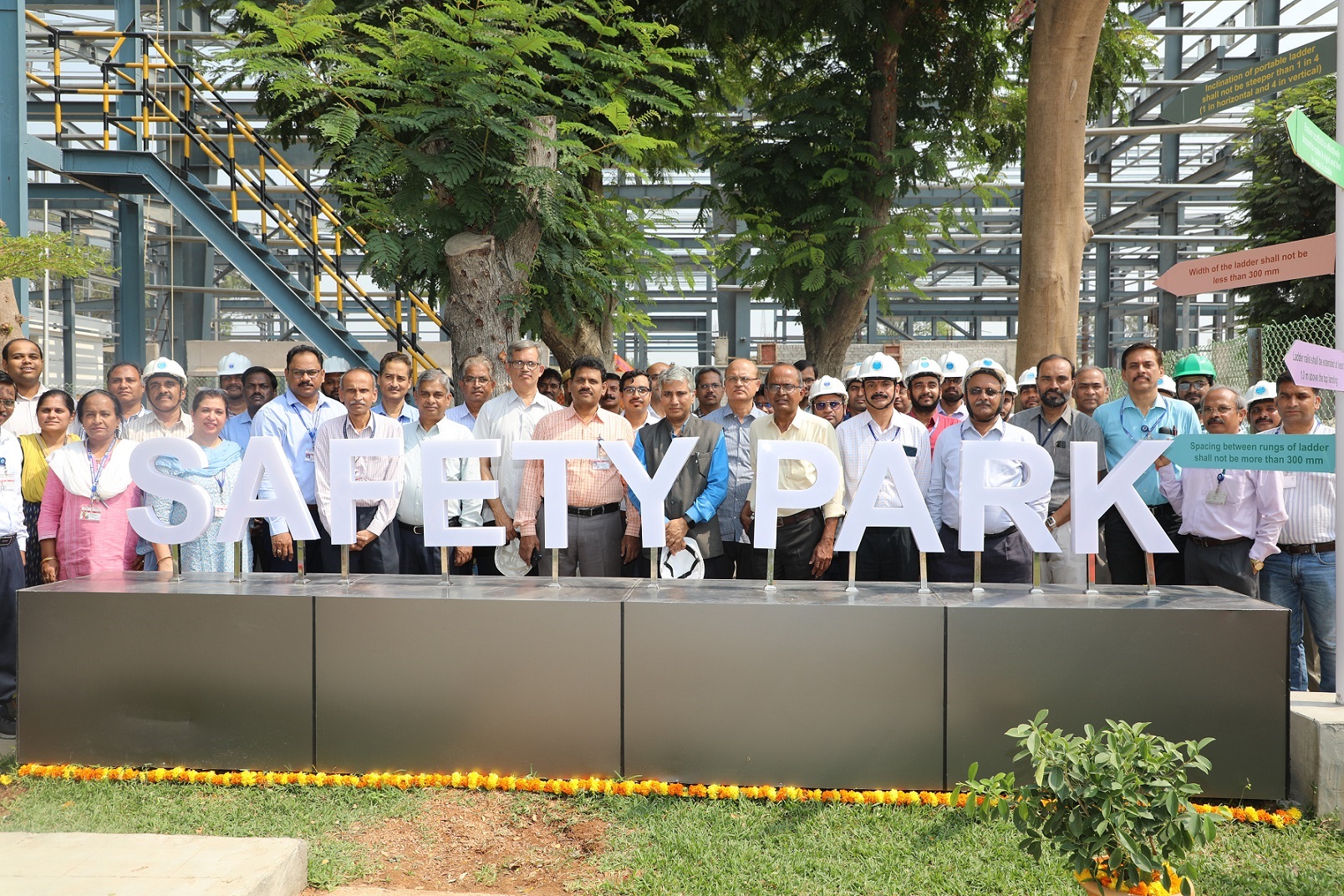 Dr Komal Kapoor, Chairman & CE, NFC with the employees at Safety Park. 