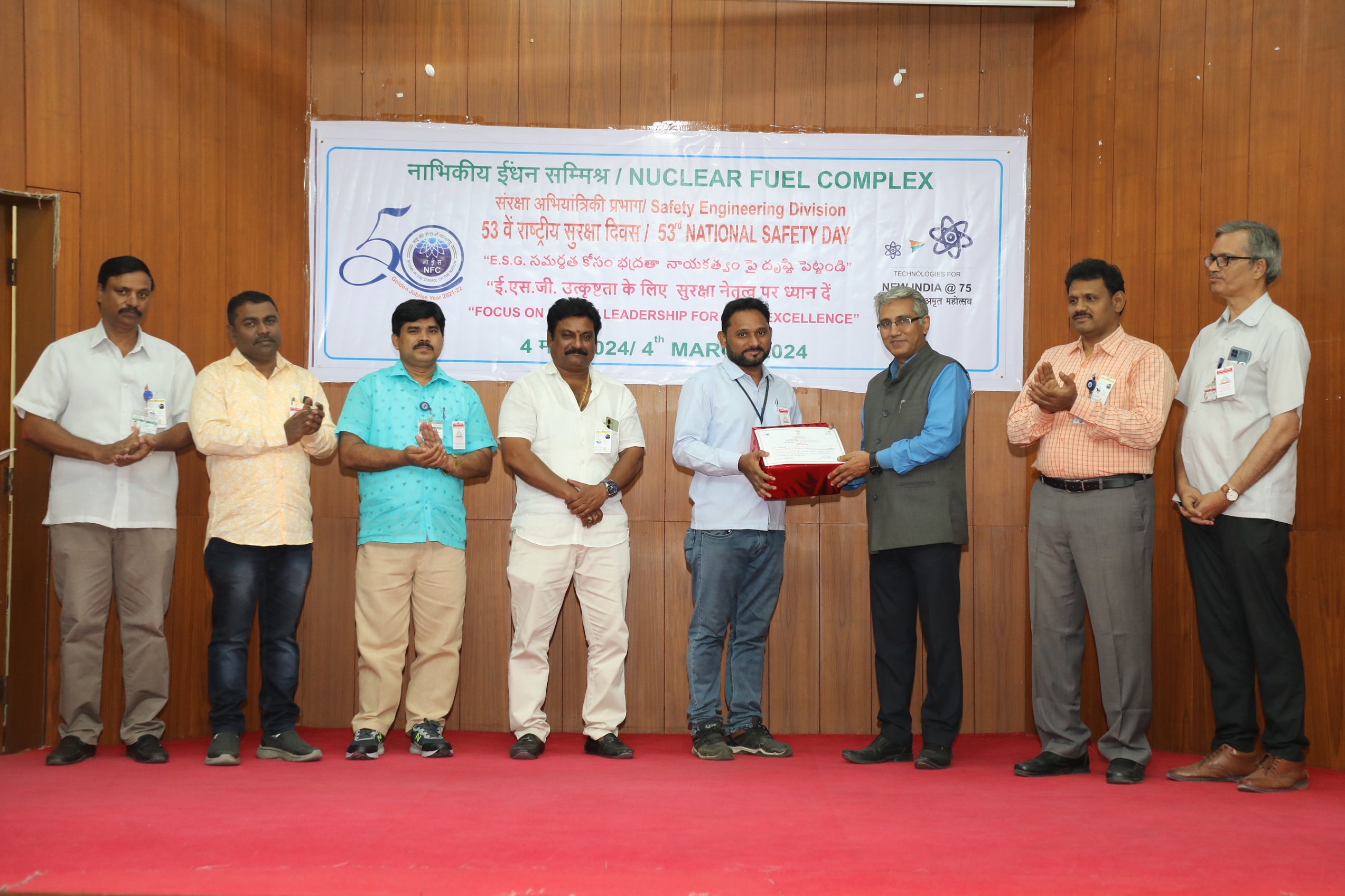 Winners of safety day competitions. 