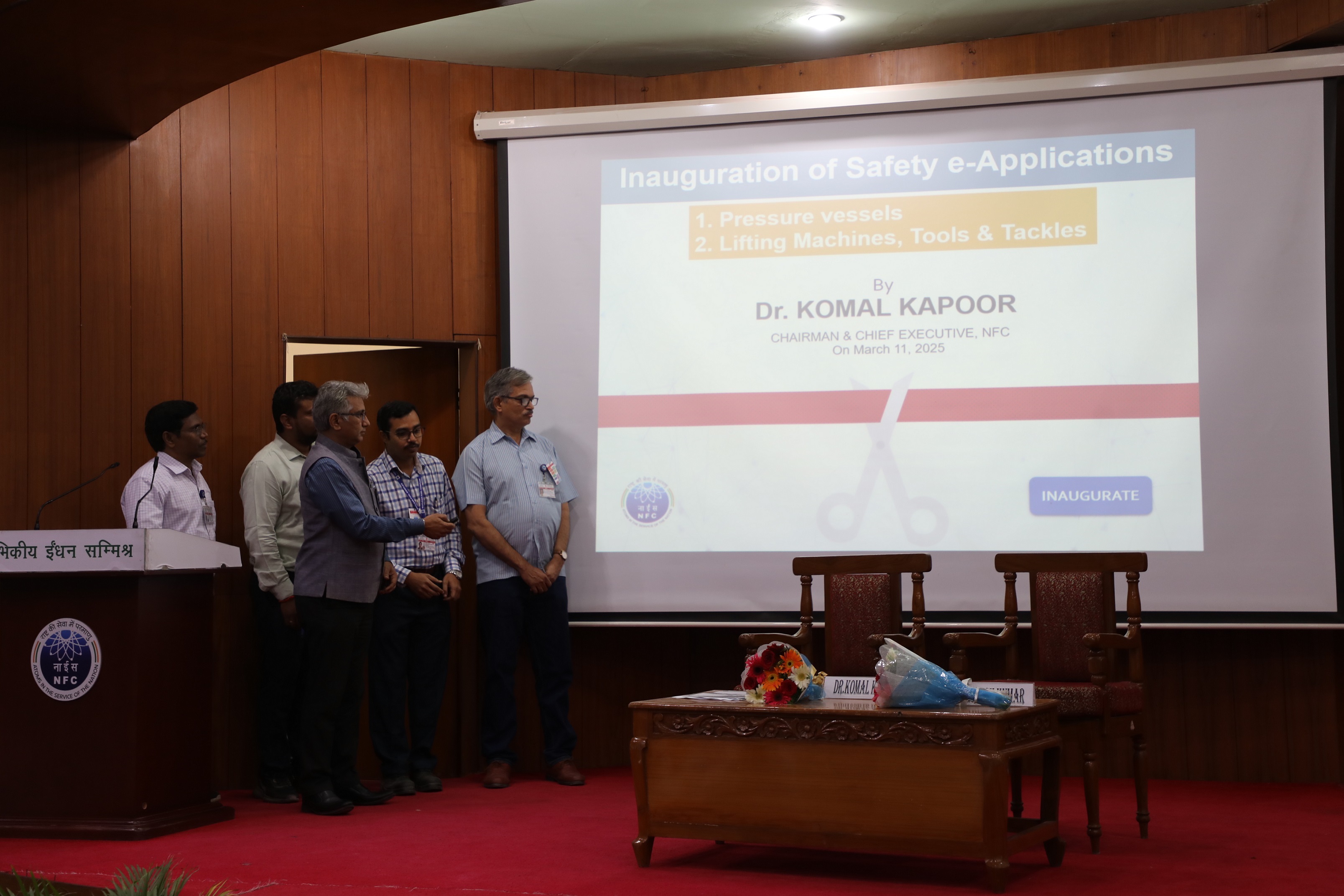 Inauguration of “Safety e-applications” by Dr Komal Kapoor, Chairman & CE, NFC.