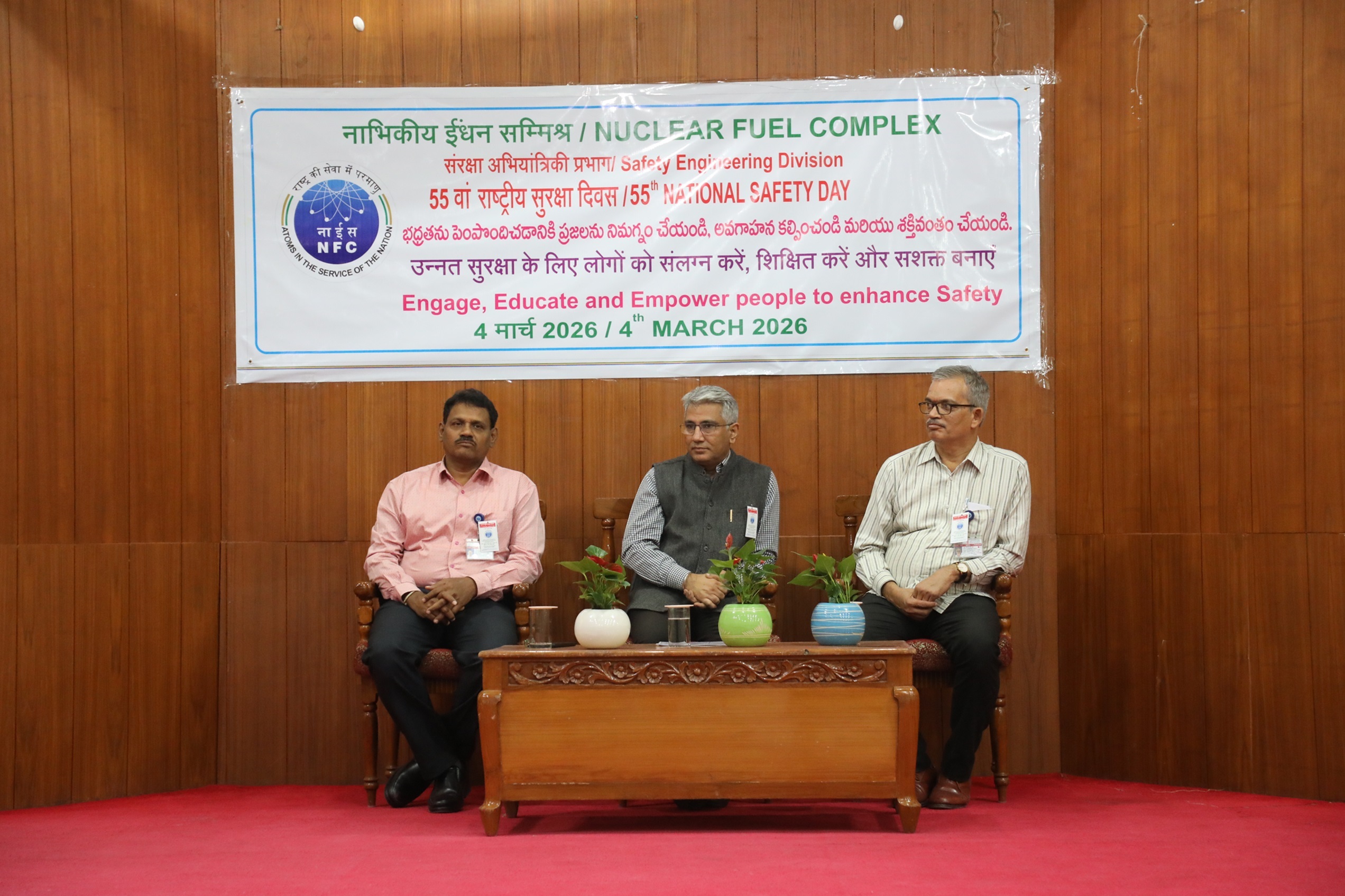 Dignitaries on dais during 55th National Safety Day Celebrations.