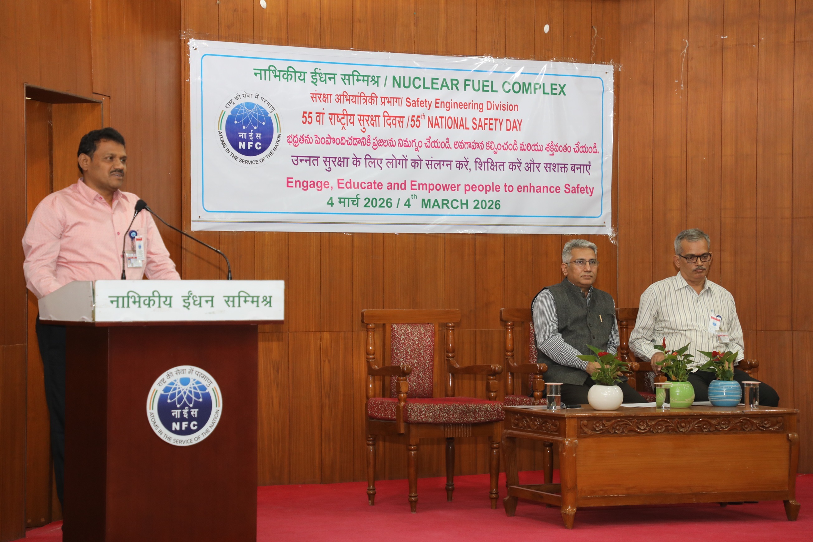 Address by Dr. D.S. Setty, Dy. Chief Executive (EPP, BPS, Bar. Op & Machine Shop) and Chairman (Safety Committee).