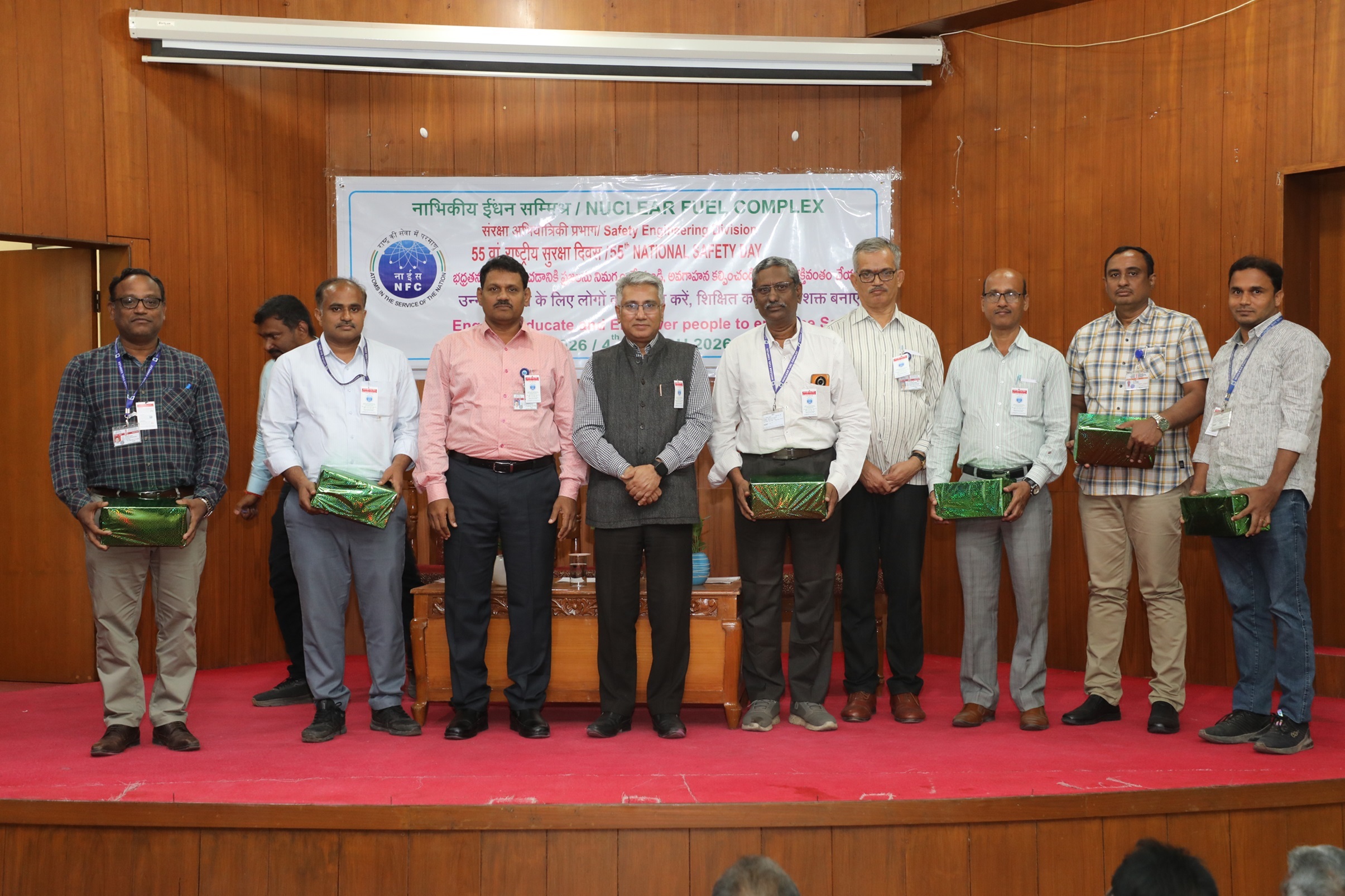 Winners of safety day competitions.