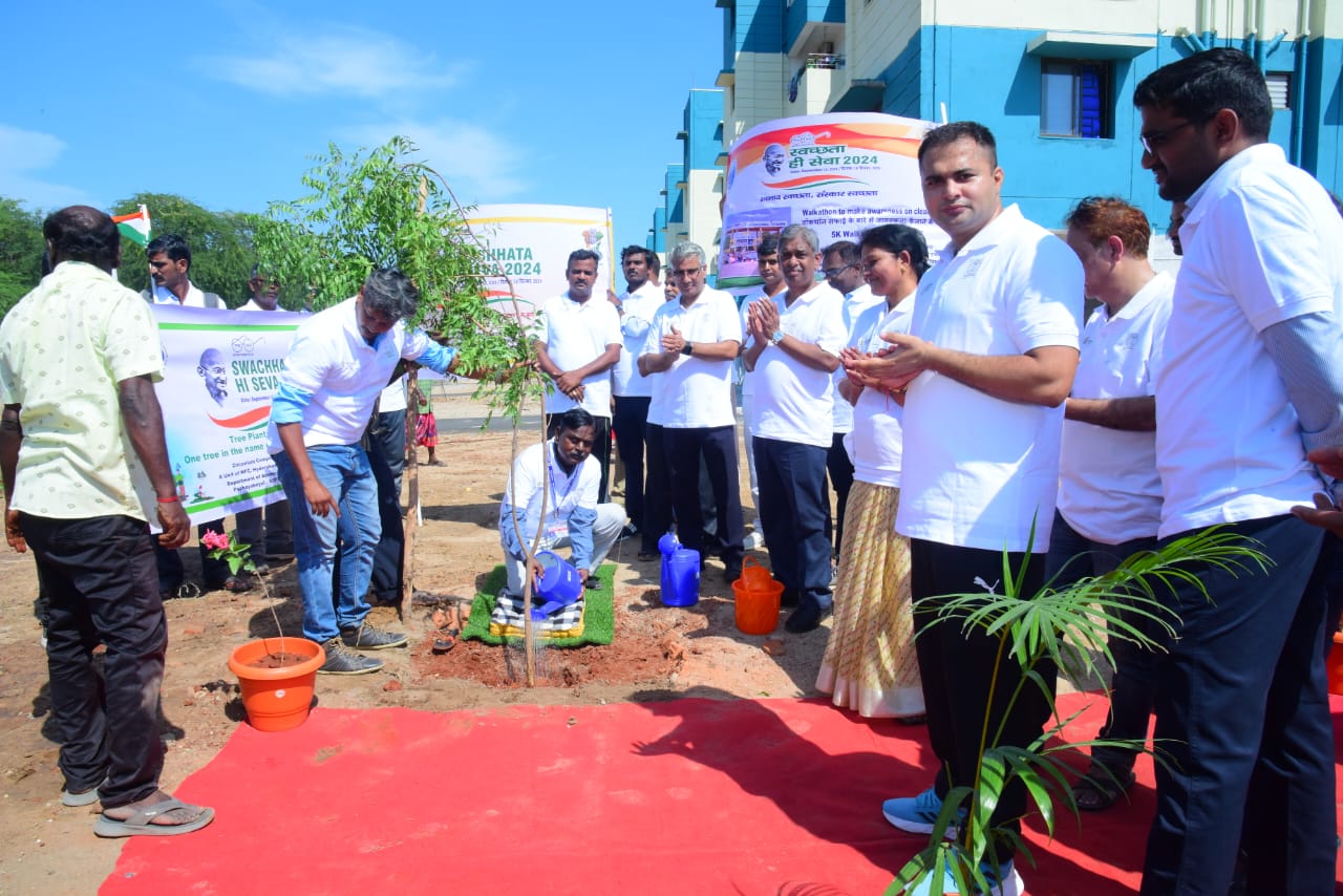 Tree plantation at ZC Township, Pazhayakayal by Shri. M. Periasamy, GM, ZC