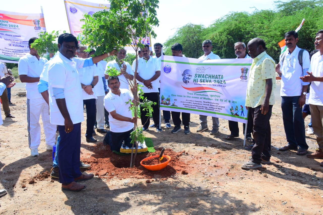 Tree plantation at ZC Township, Pazhayakayal by Shri. Manicka Shenoy, DGM (TS&MTL), ZC