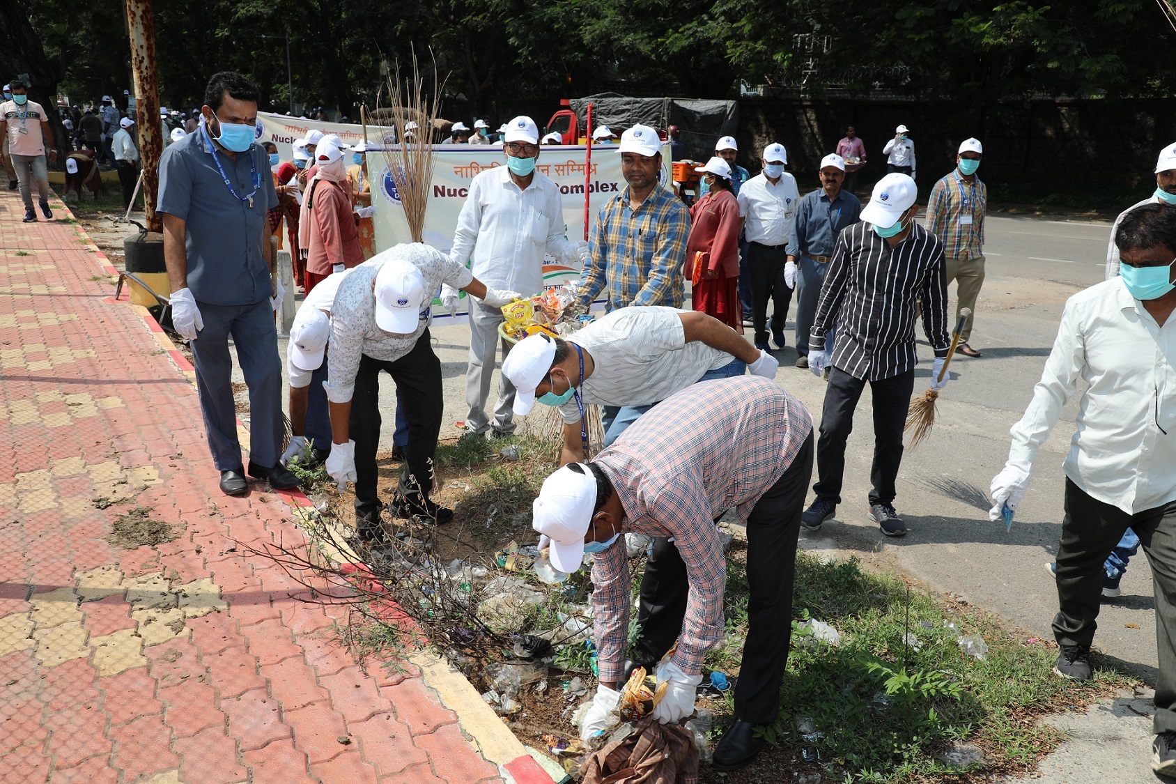 Shramdaan activity on the roads near NFC