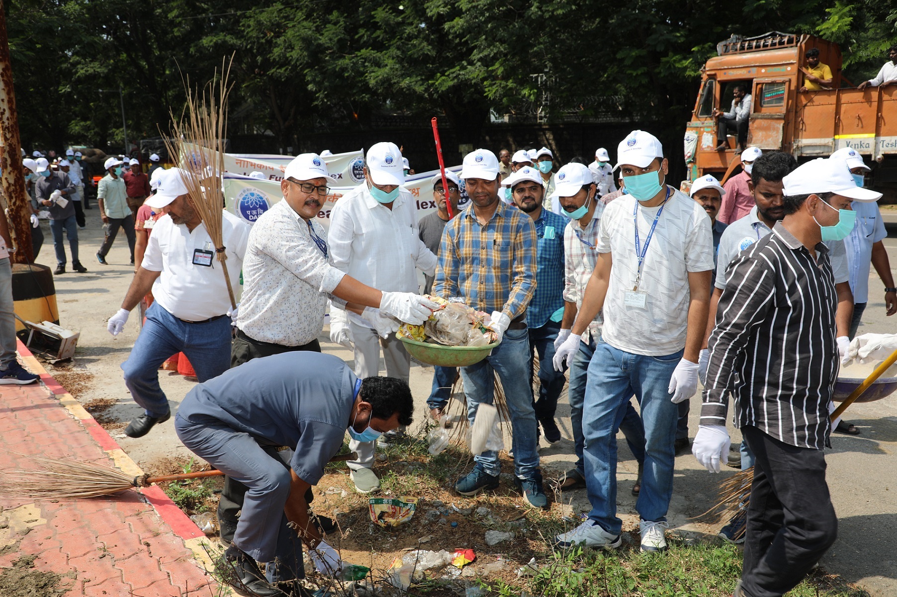 Shramdaan activity on the roads near NFC
