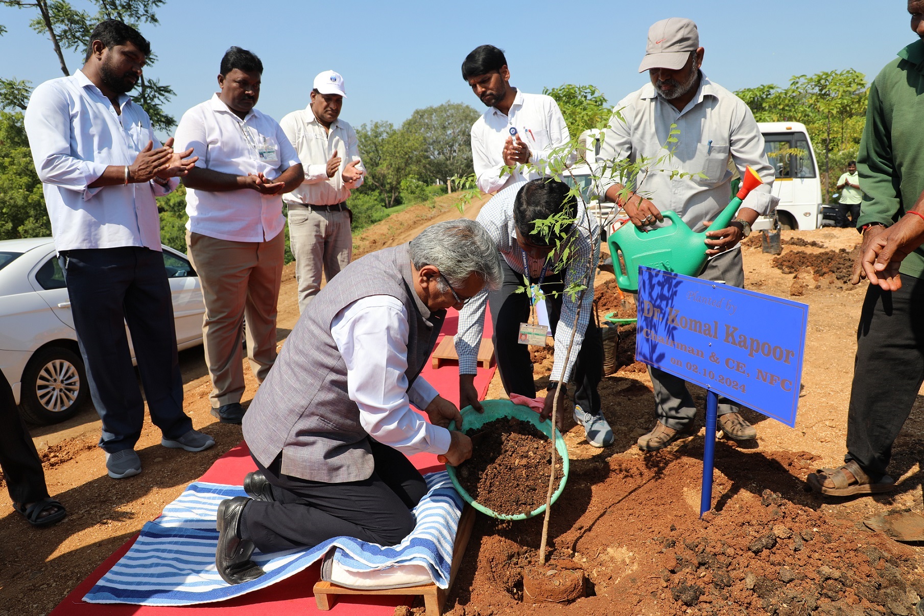 Plantation drive on the occasion of Swachh Bharat Diwas at NFC-Hyderabad