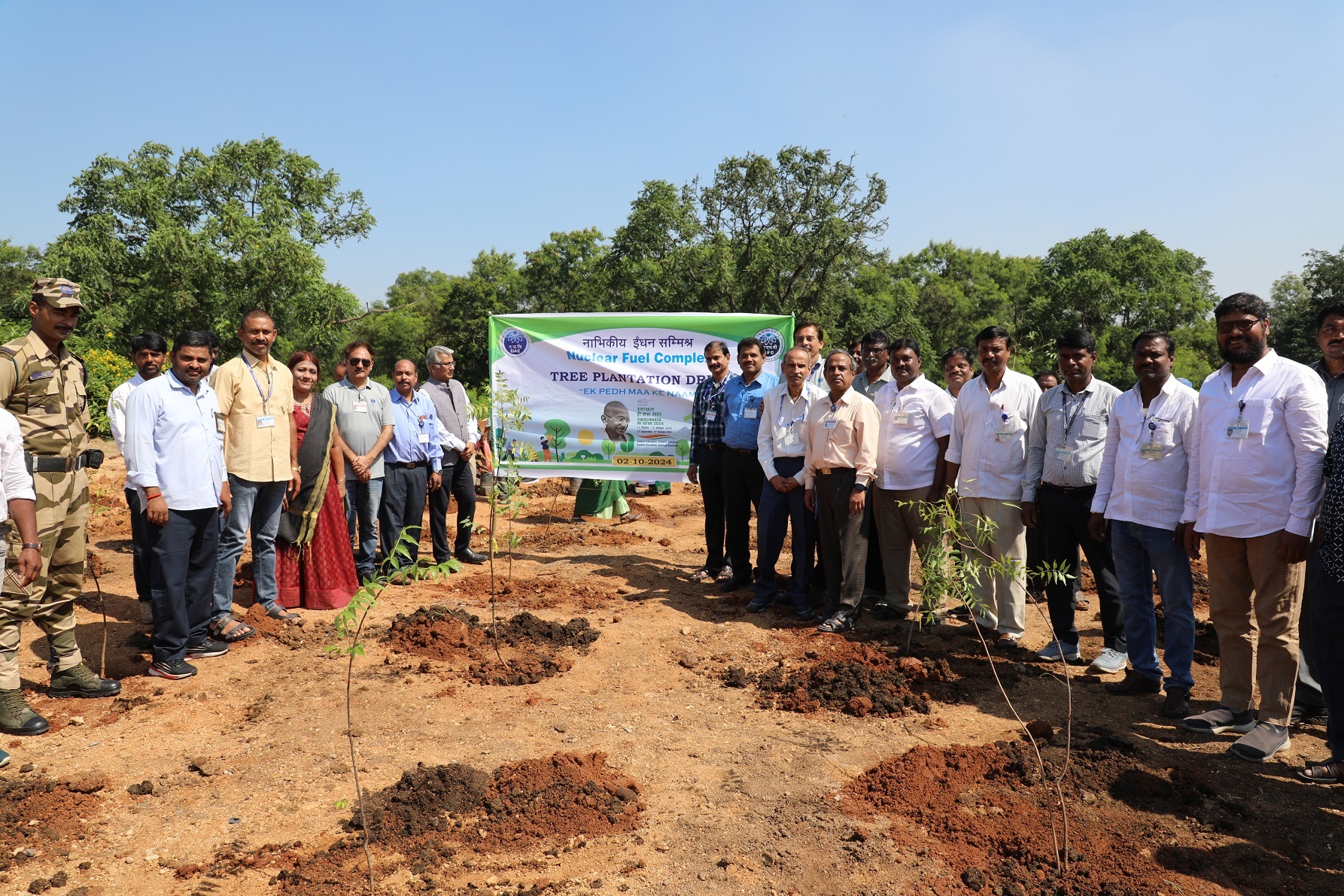 Plantation drive on the occasion of Swachh Bharat Diwas at NFC-Hyderabad