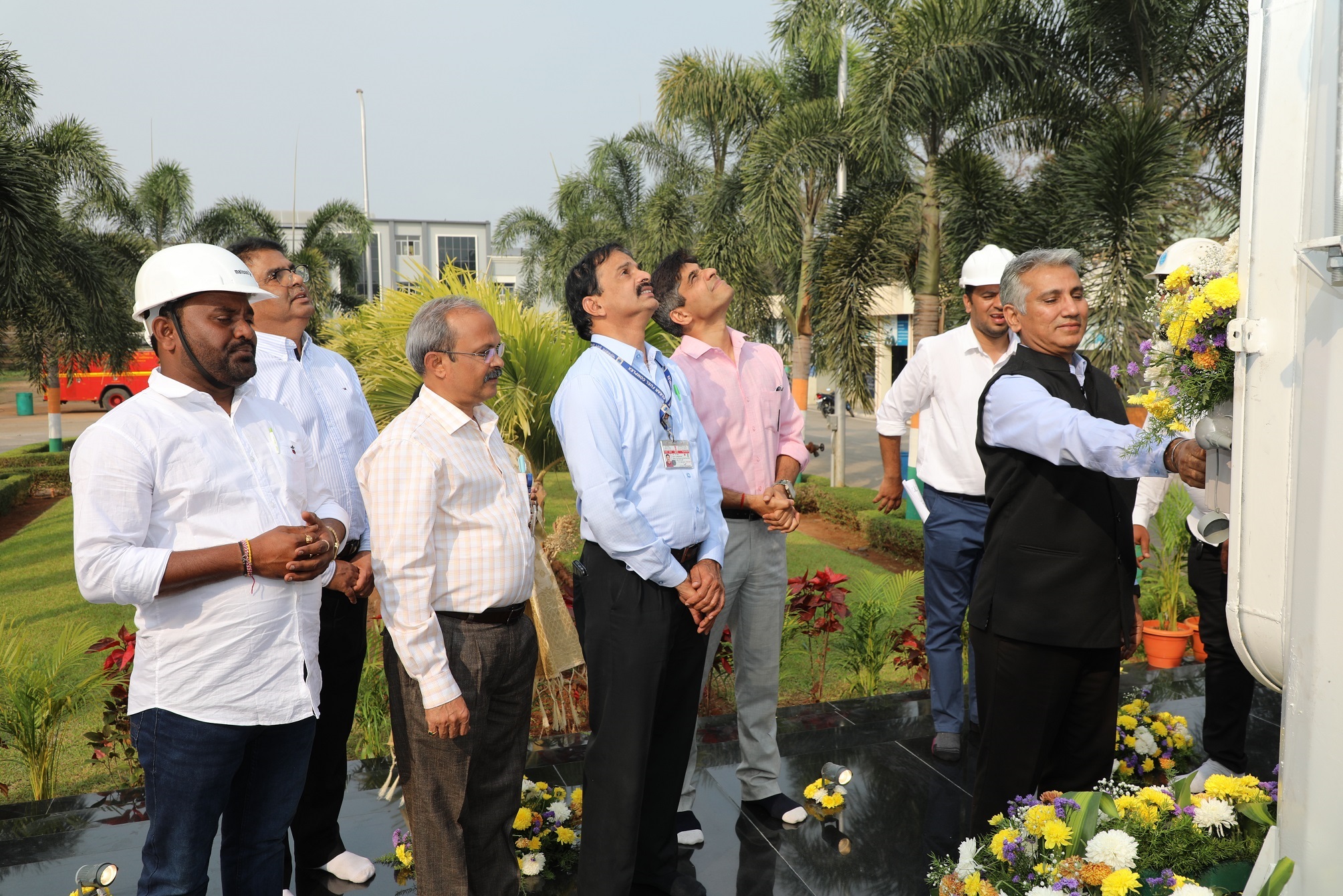 Inauguration of 100-foot-tall national flagpole. 