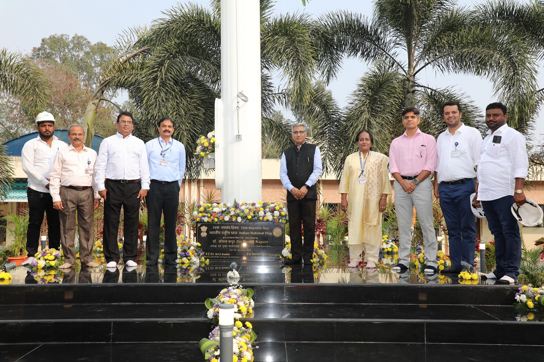 Inauguration of 100-foot-tall national flagpole. 