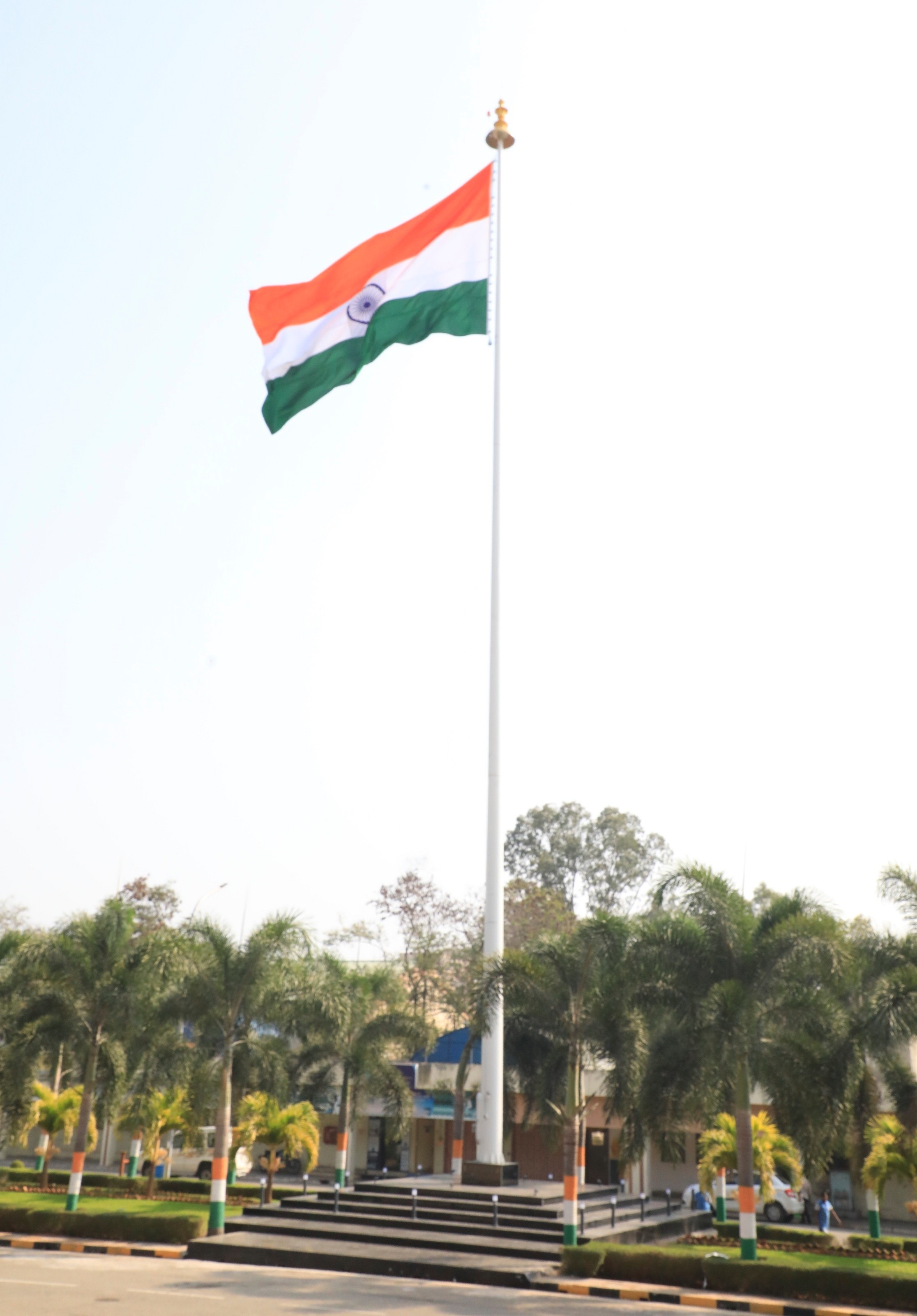 Inauguration of 100-foot-tall national flagpole. 