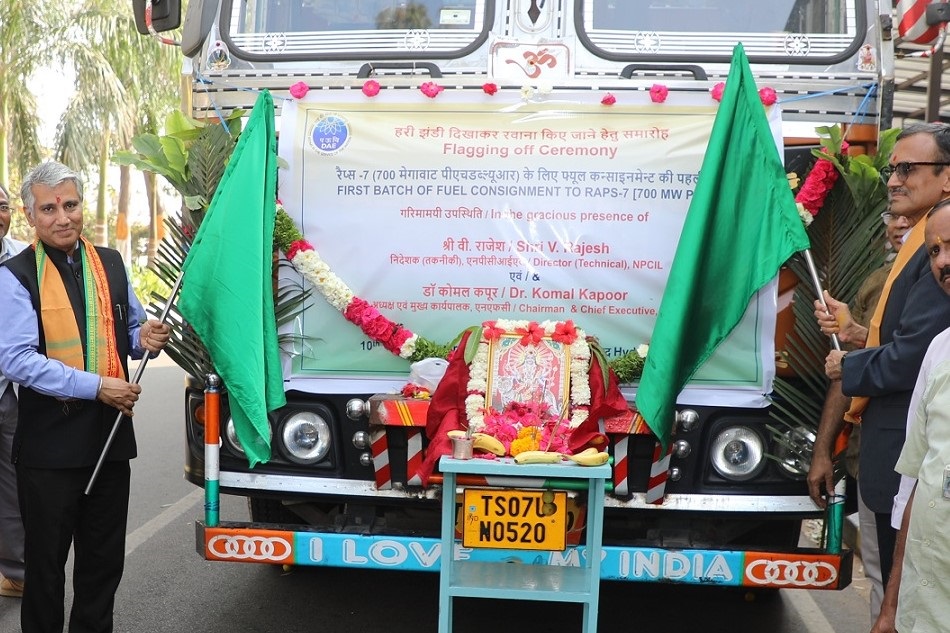 Flag off of First batch of fuel consignment to RAPS-7 (700MWe) PHWR. 