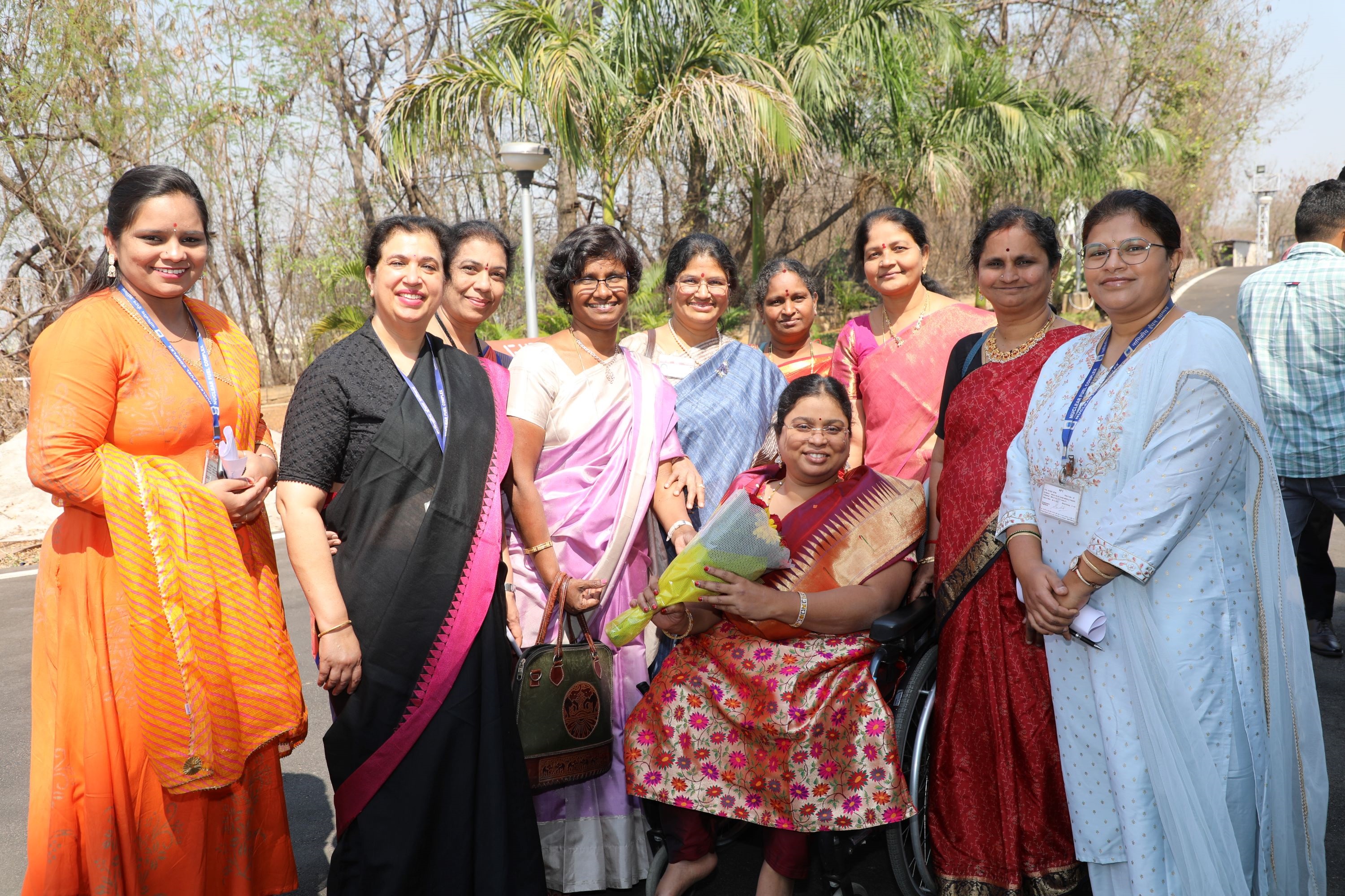 NFC senior officials welcoming Smt. Balalatha, Former Dy. Director, Ministry of Defence.