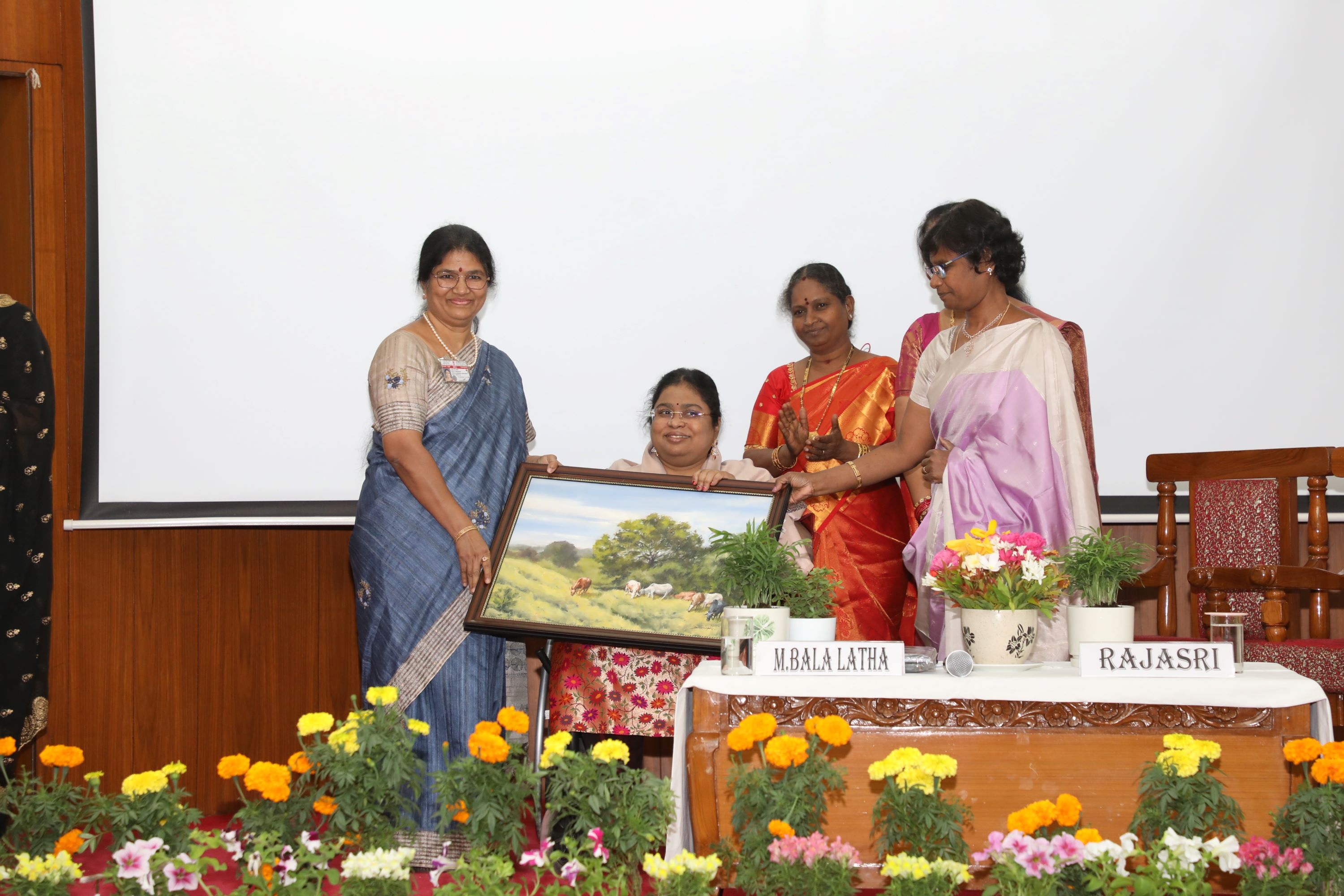 Felicitation of Smt. Balalatha Former Dy. Director, Ministry of Defence.