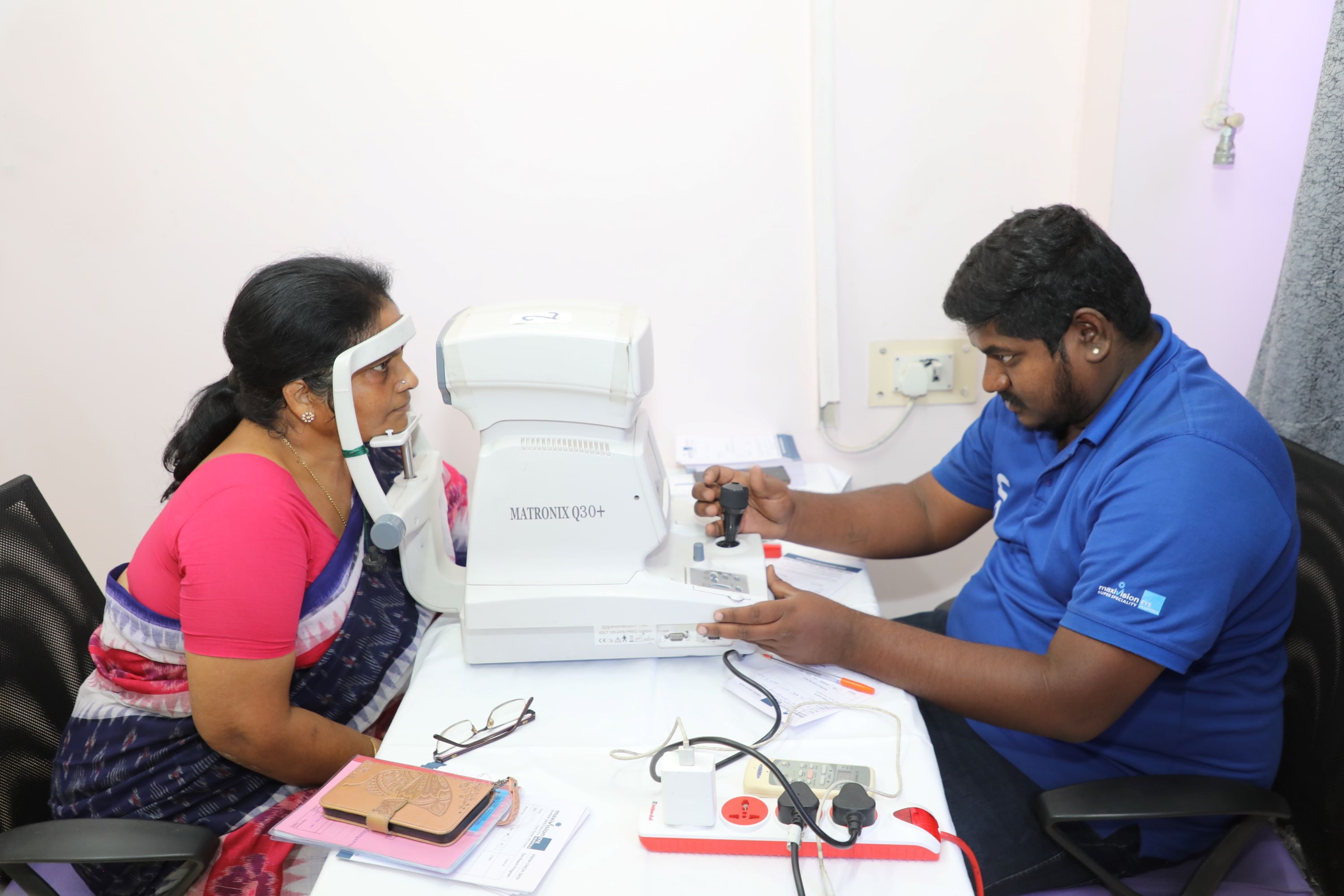 Eye check up being conducted for women employees of NFC, Hyderabad.