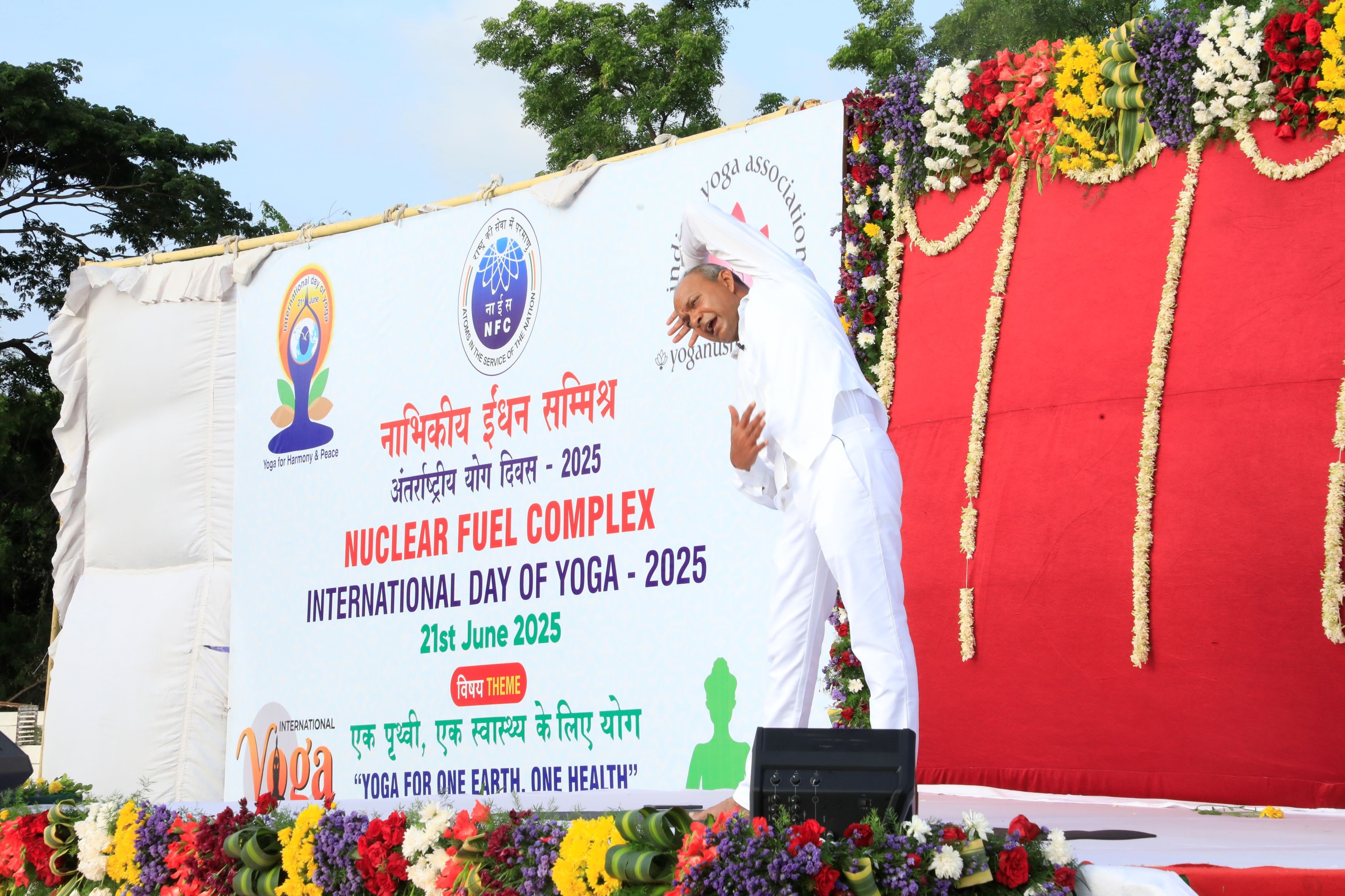 Dr. ALV Kumar, demonstrating yoga Asanas