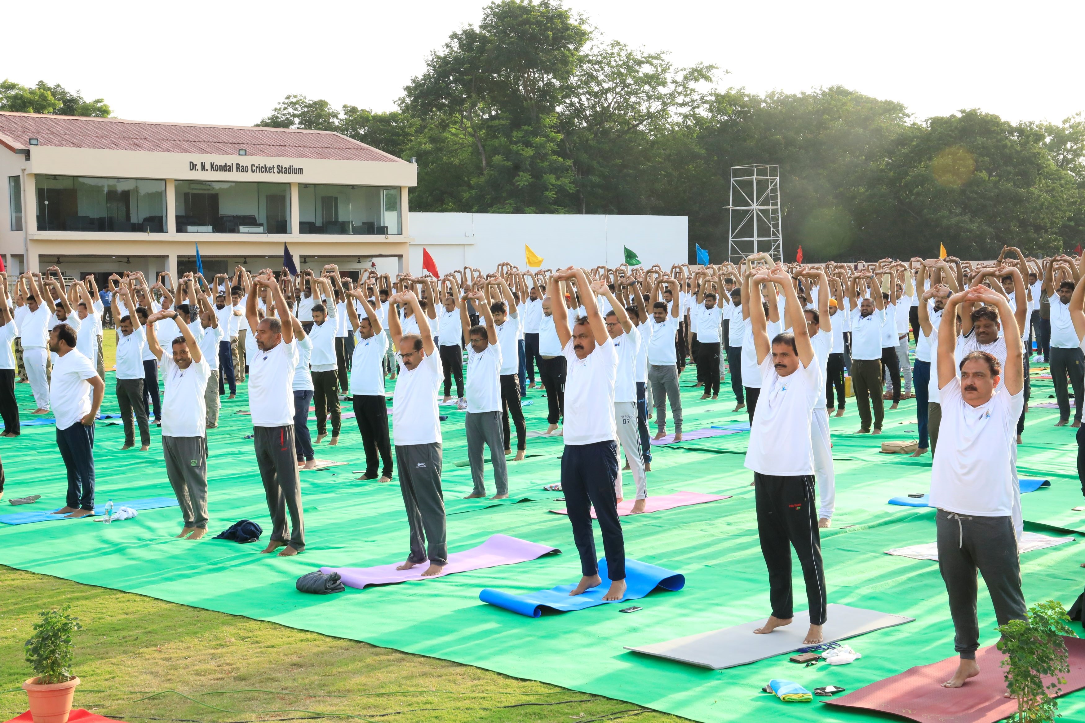 Yoga being practiced by all the enthusiasts